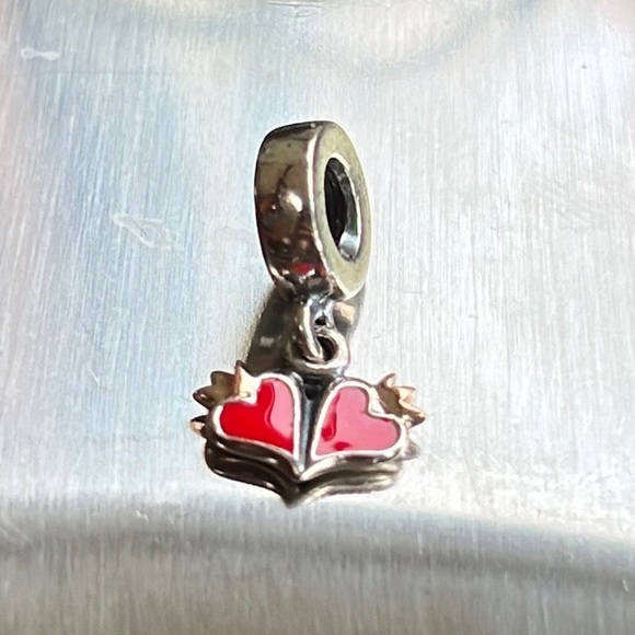 PANDORA RARE ROYAL TRUE LOVE CHARM STERLING SILVER AND 14K GOLD DANGLE CHARM ❤️ - Picture 5 of 5